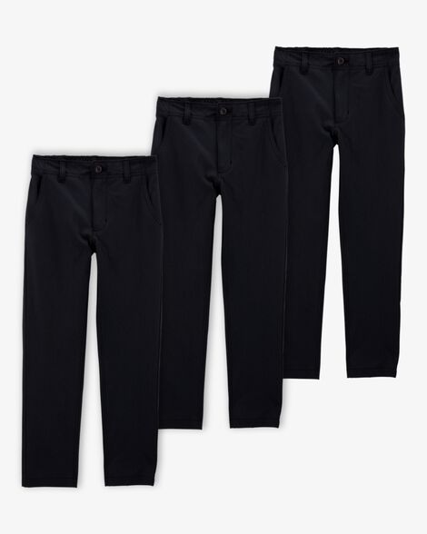 Product image 1 of Kid 3-Pack Active Pull-On Uniform Pants - Black
