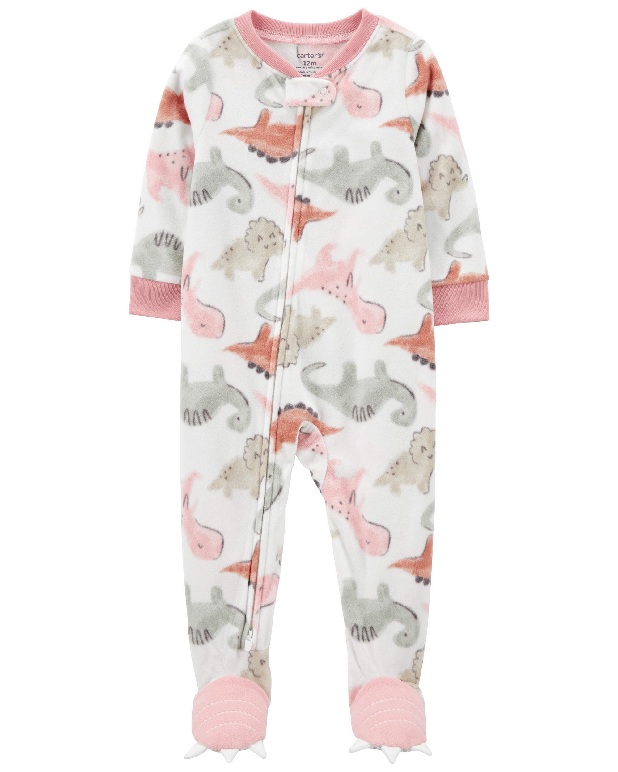 Toddler 1 Piece Dinosaur Fleece Footie Pajamas Carter s Carter s