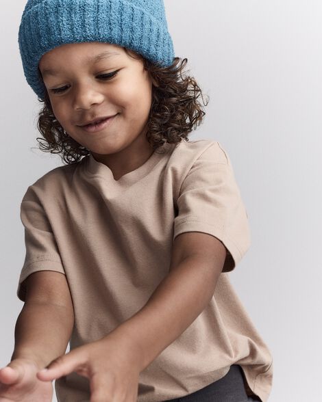 Toddler Short-Sleeve Relaxed Tee - Tan