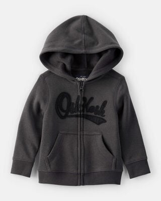 Baby Boy OshKosh Fleece  Logo Zip Jacket - Grey