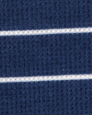 Product image 2 of Toddler Striped Loose Fit Waffle Knit 2-Piece Pajamas - Navy