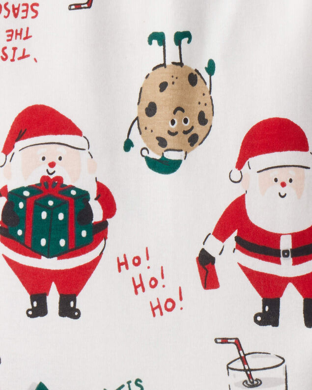 Product image 2 of Baby Christmas Santa Print 100% Cotton Long-Sleeve Snug Fit 2-Piece Pajamas - White