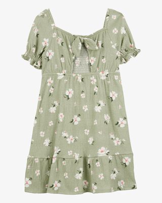 Product image 2 of Kid Smocked Floral Dress- Green