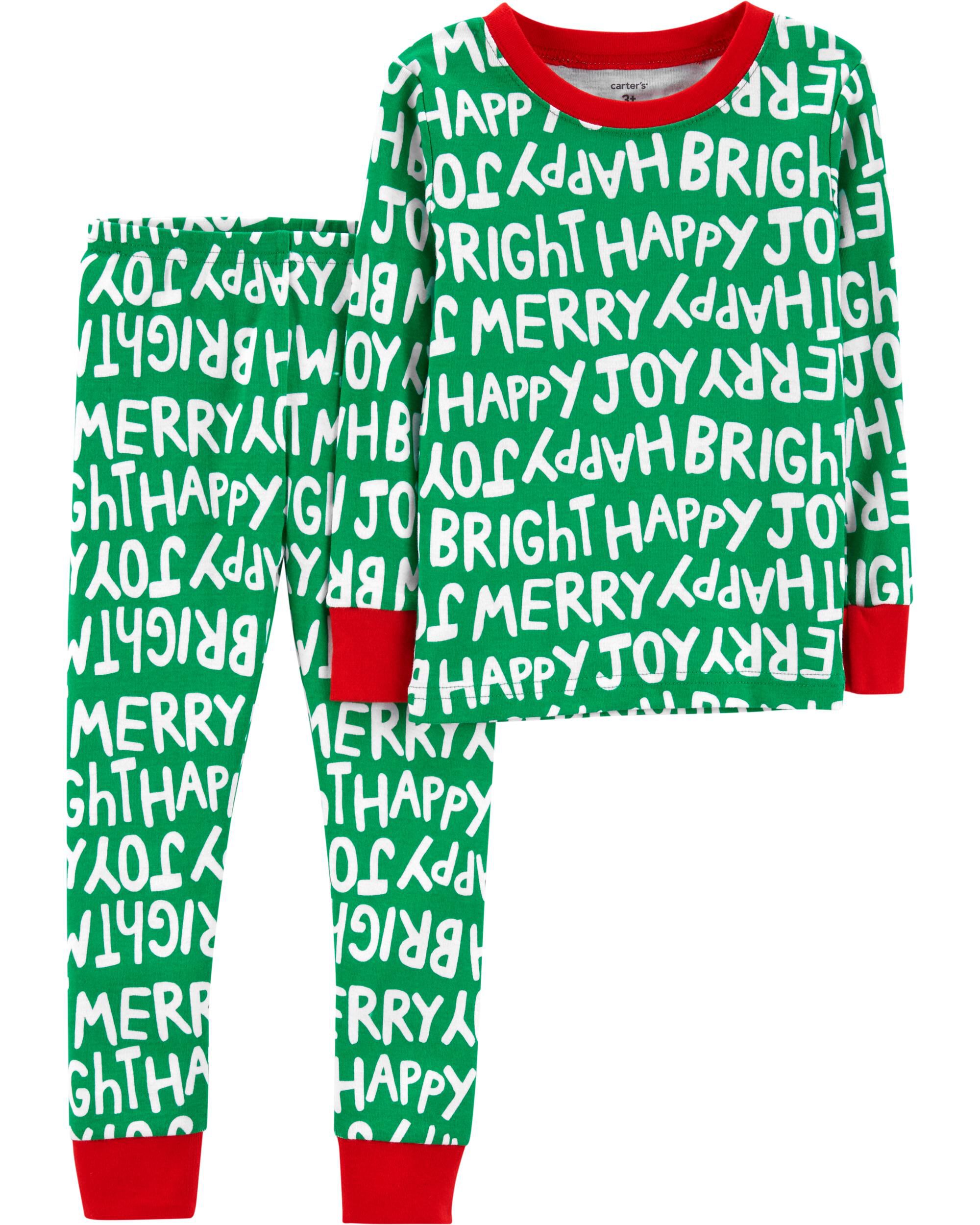 Carters Baby Boys Christmas 2-Piece Snug Fit Cotton Pajamas Set- Baby