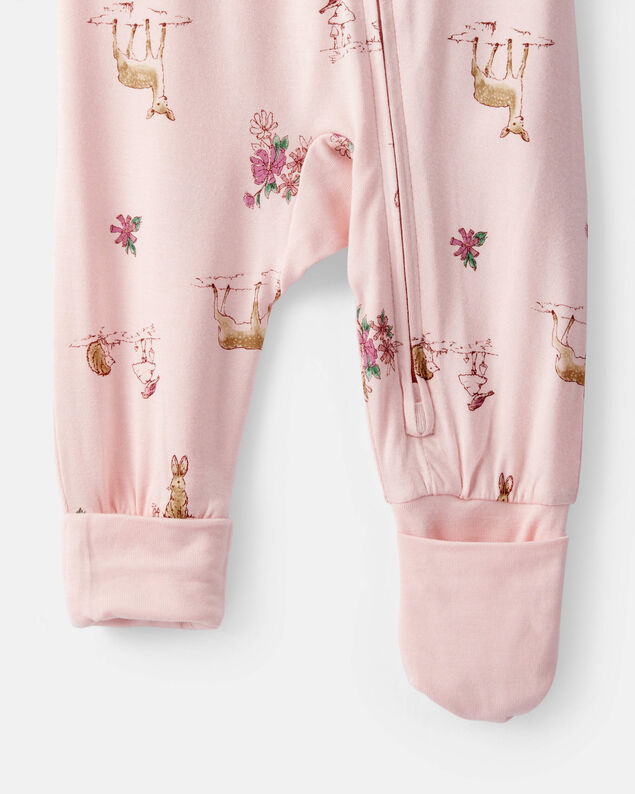 Product image 2 of Baby Girl Deer & Floral Print PurelySoft Sleep & Play - Pink