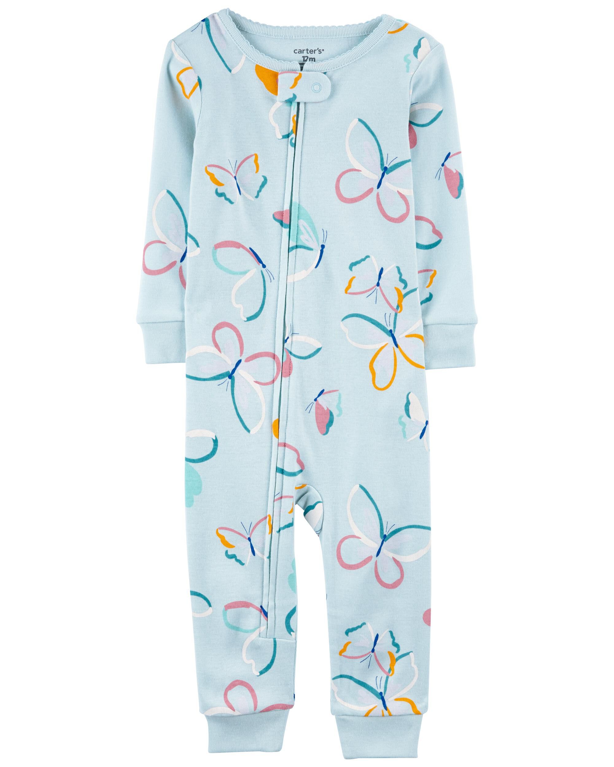 New Toddler Girl Carter's Swan Heart-Dot Microfleece Footed Pajamas 3T 5T 