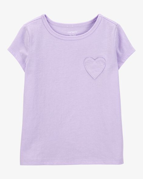 Product image 1 of Toddler Heart Pocket Short-Sleeve Fashion Top - Purple