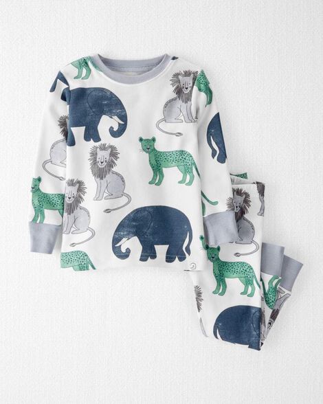 Baby Organic Cotton Pajamas Set in Wildlife Print