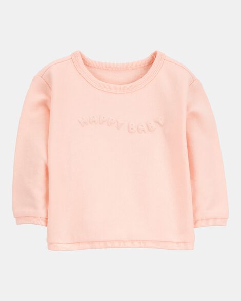baby happy baby french terry pullover - pink