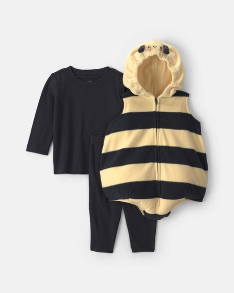baby 3-piece bee halloween long-sleeve costume - yellow/black