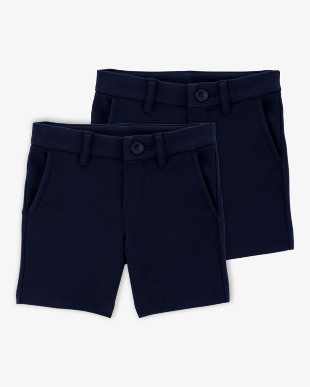 Product image 1 of Toddler 2-Pack Ponte Knit Uniform Shorts - Navy
