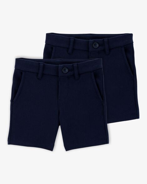 Product image 1 of Toddler 2-Pack Ponte Knit Uniform Shorts - Navy