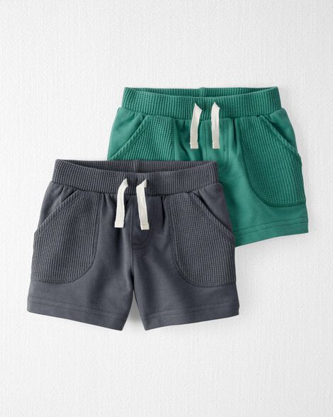 Product image 1 of Baby 2-Pack Organic Cotton Waffle Knit Shorts