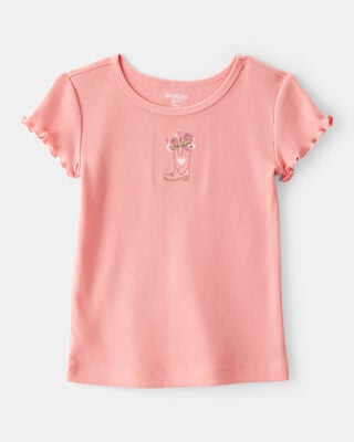 Toddler Girl Floral Short-Sleeve Top - Pink