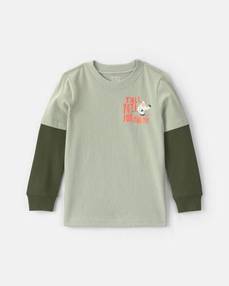 toddler boy yeti long-sleeve graphic tee - green