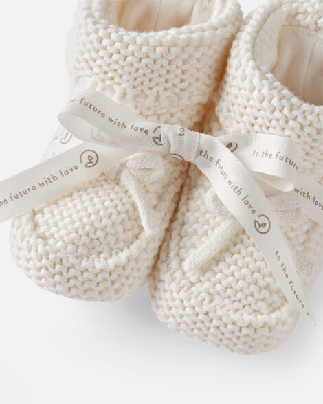 Product image 2 of Baby Organic Cotton Crochet Booties in Cream