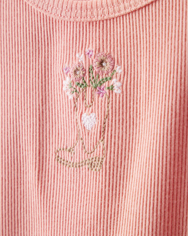 Product image 2 of Toddler Girl Cowgirl Boot Cotton Short-Sleeve Top - Pink