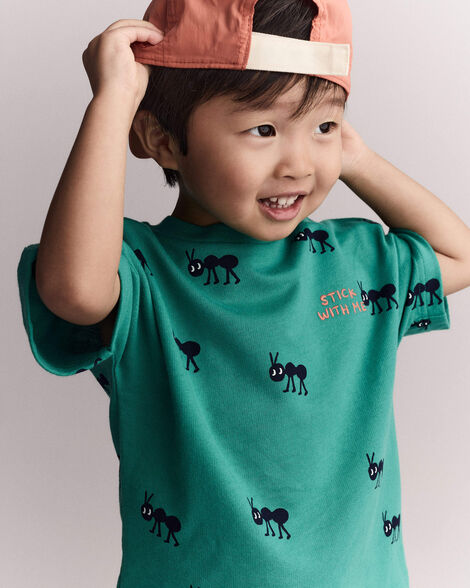 Toddler Boy 'Stick With Me' Dolman Tee - Dark Green
