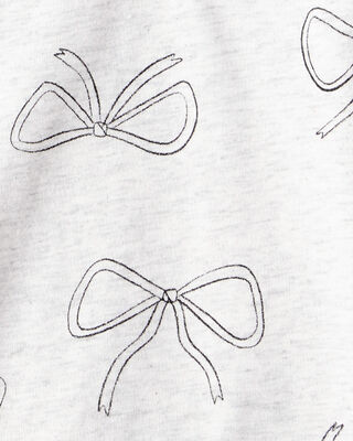 Product image 2 of Girls Bow Print Long-Sleeve Top - Grey