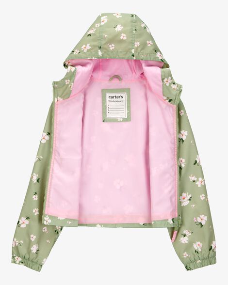  Product image 2 of Kid Floral Print Windbreaker Jacket - Olive