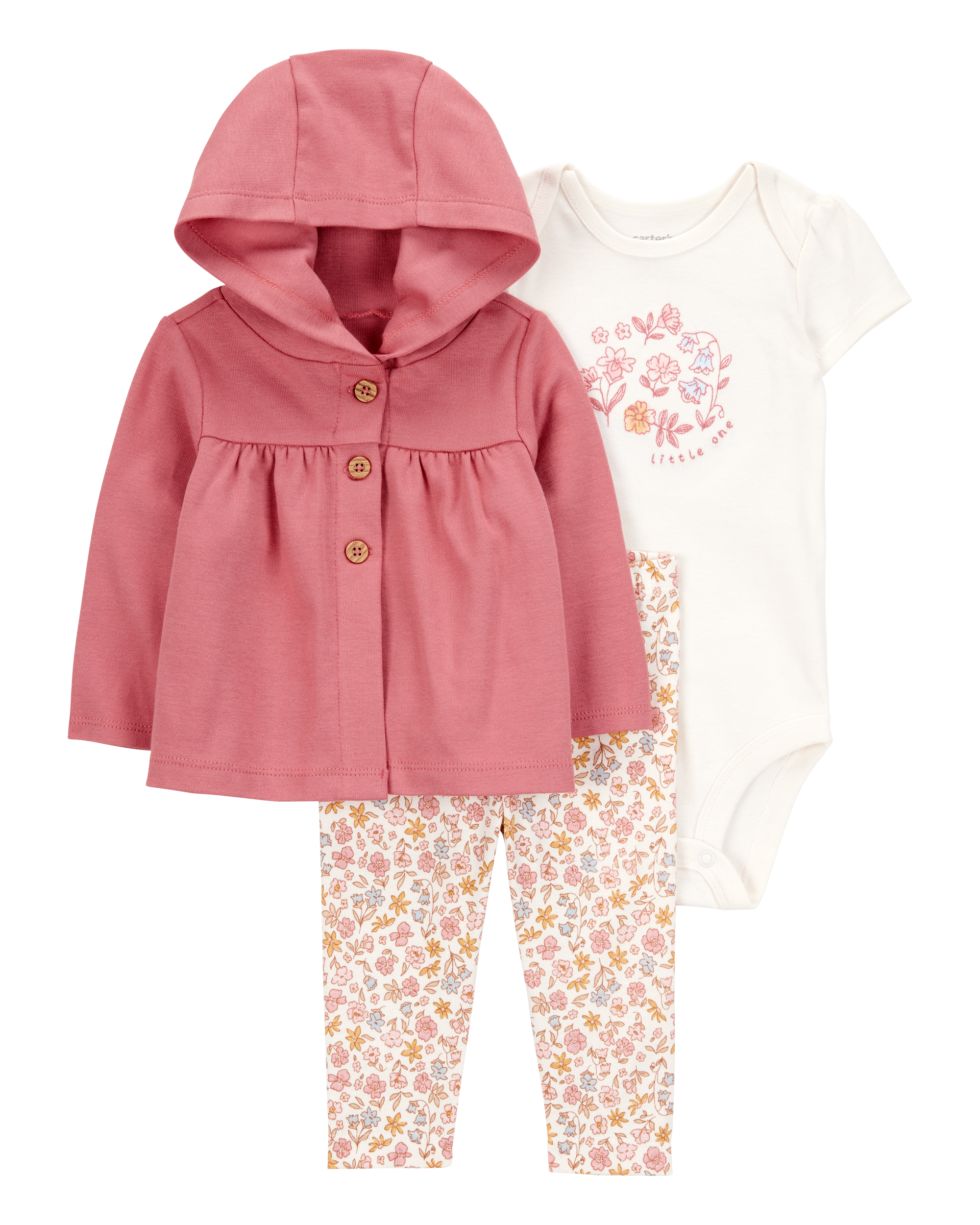 Baby 3-Piece Little Cardigan Set - Pink