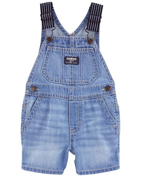 Product image 1 of Baby Denim Shortalls: Hickory Stripe Strap Remix