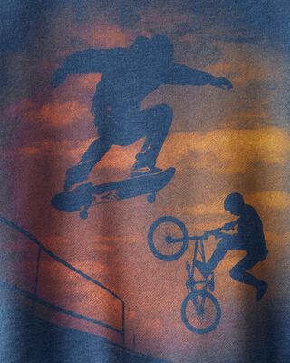 Product image 2 of Kid BMX Skater Graphic Sweatshirt - Blue