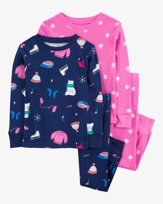 Product image 1 of Toddler 4-Piece Winter Print Cotton Blend Pajamas