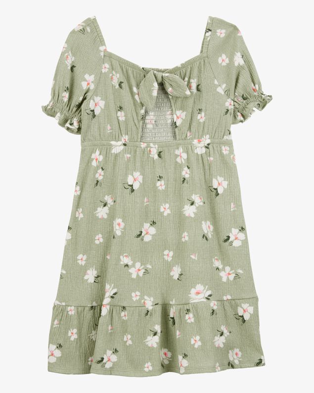 Product image 2 of Kid Smocked Floral Dress- Green