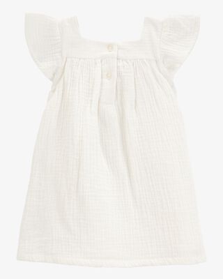 Product image 2 of Baby Solid Flutter-Sleeve Dress - White