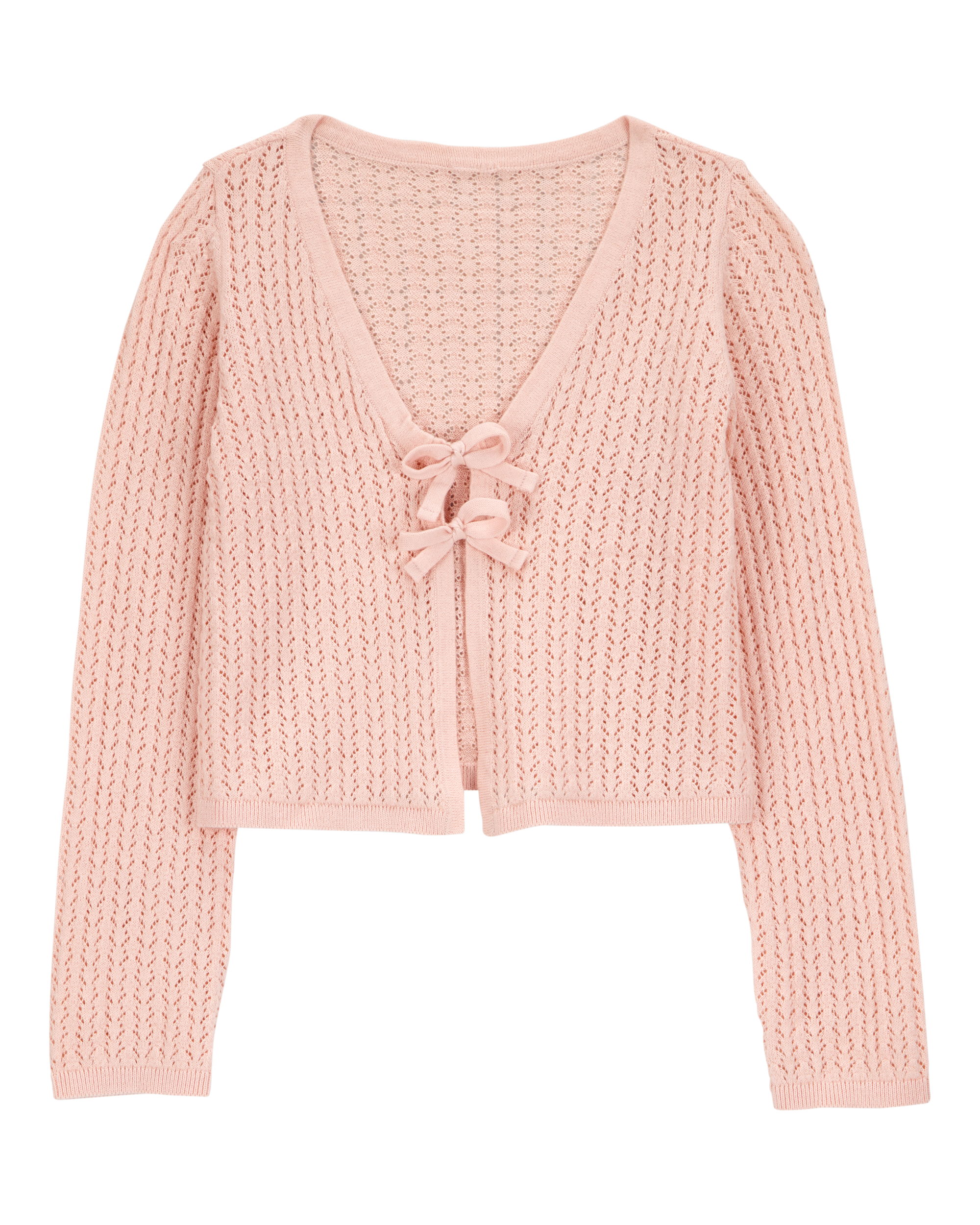 Kid Tie Cardigan Top - Pink