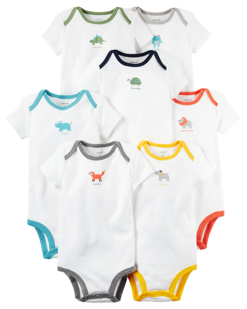 7 Pack Days Of The Week Short Sleeve Original Bodysuits Carters
