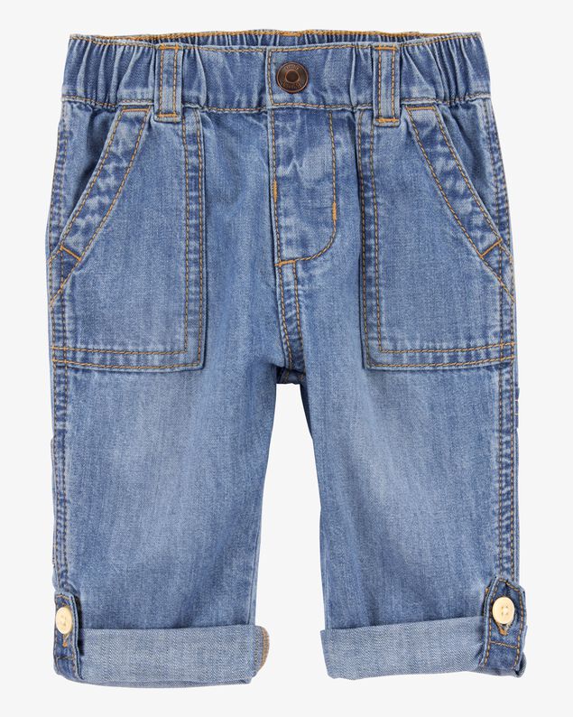 Product image 1 of Baby Boy Roll-Up Cuff Jeans - Ozone Wash