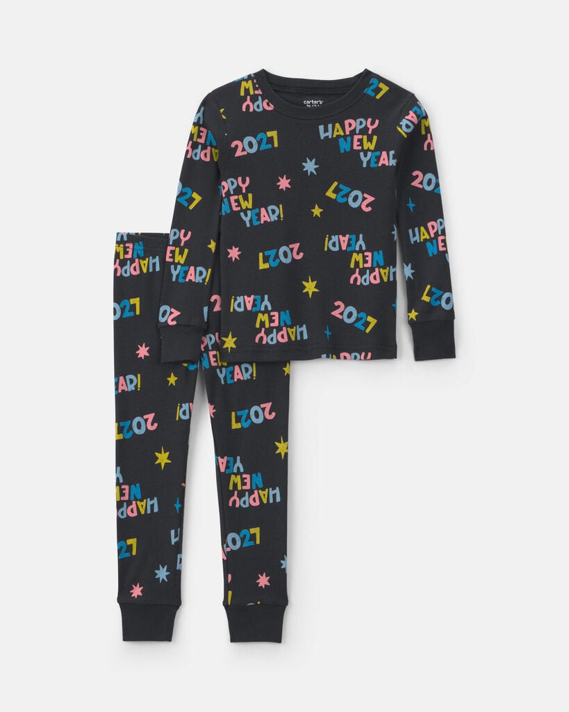 Carter's baby 'happy new year 2027' new years cotton snug fit 2-piece pajama set 12M Black