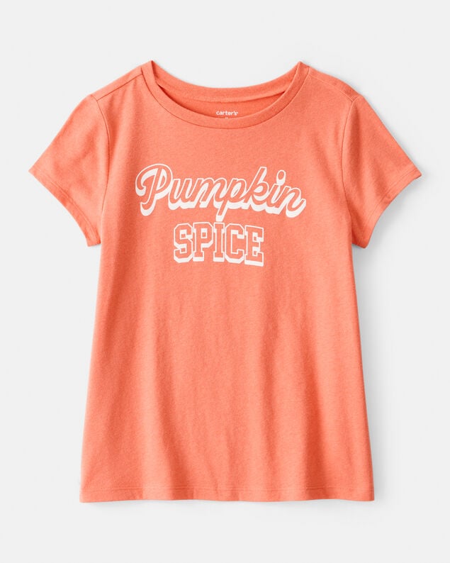 Product image 1 of Girls Pumpkin Spice Short-Sleeve Graphic Tee - Orange