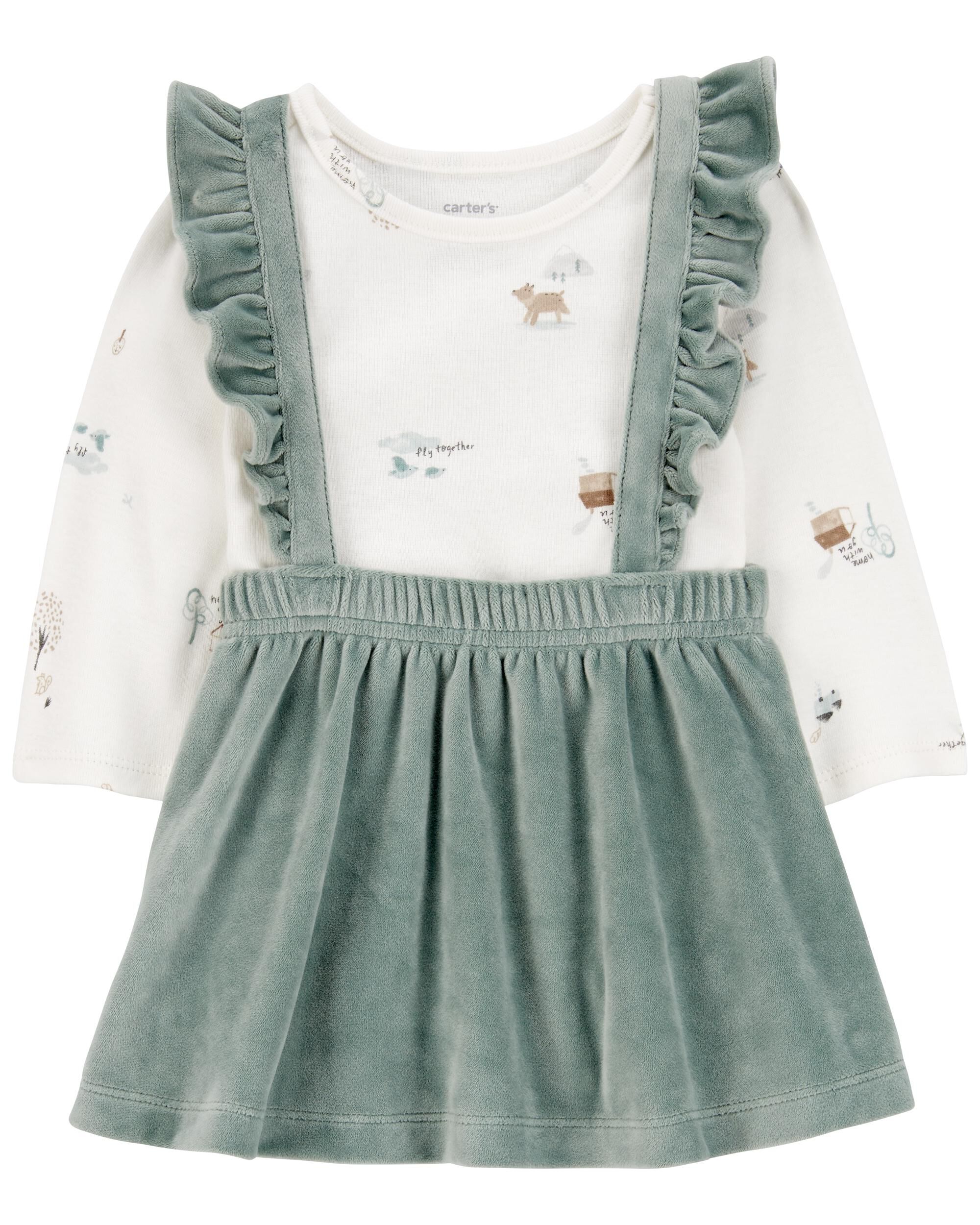 Baby 2 Piece Woodland Creatures Bodysuit Velboa Jumper Set Carter s Carter s