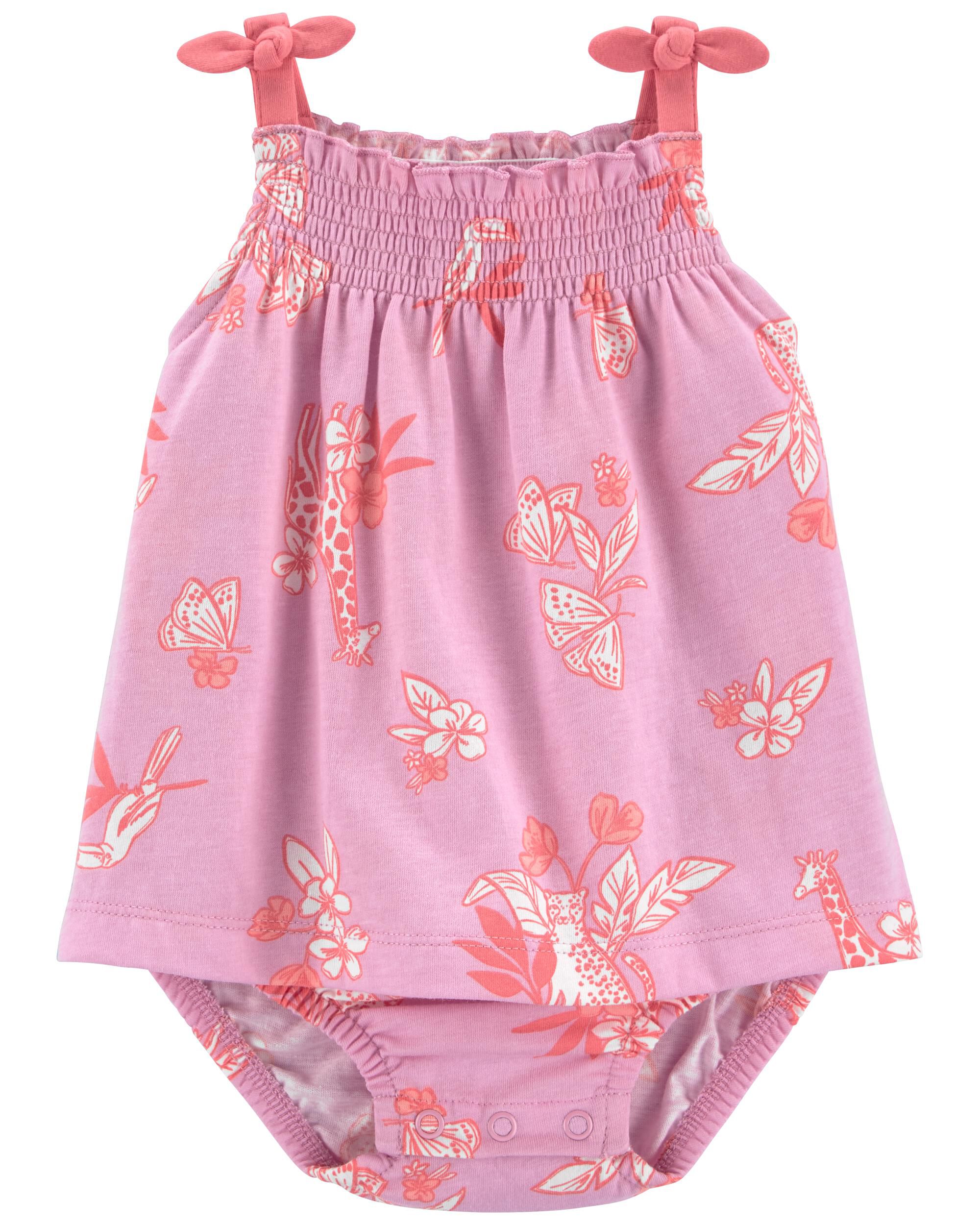 Carter's NWT NB 3M 12M Infant Girl 3pc Tropical Flower Sunsuit Dress 