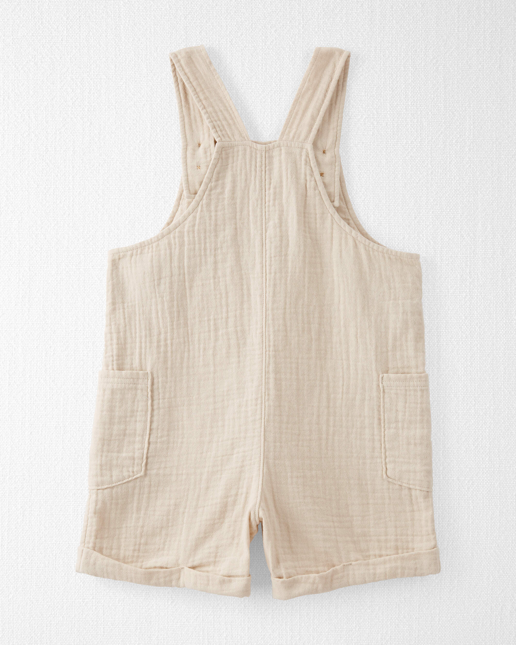 【第1位獲得！】 Gauze Cotton Organic Toddler Shortalls Little - Cream in その他