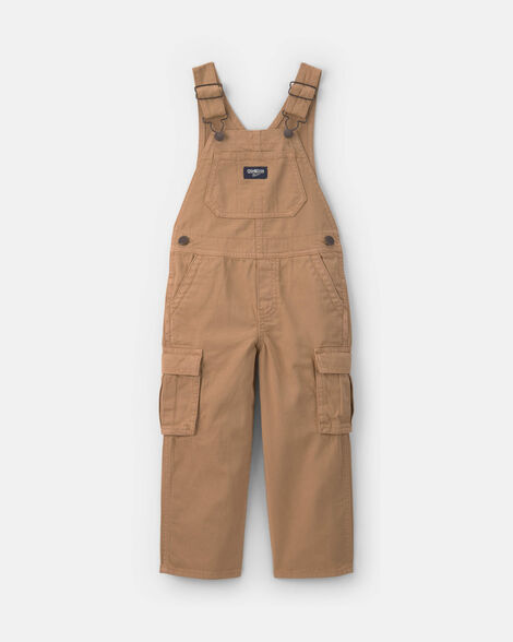 Toddler Boy Cargo Overalls - Khaki