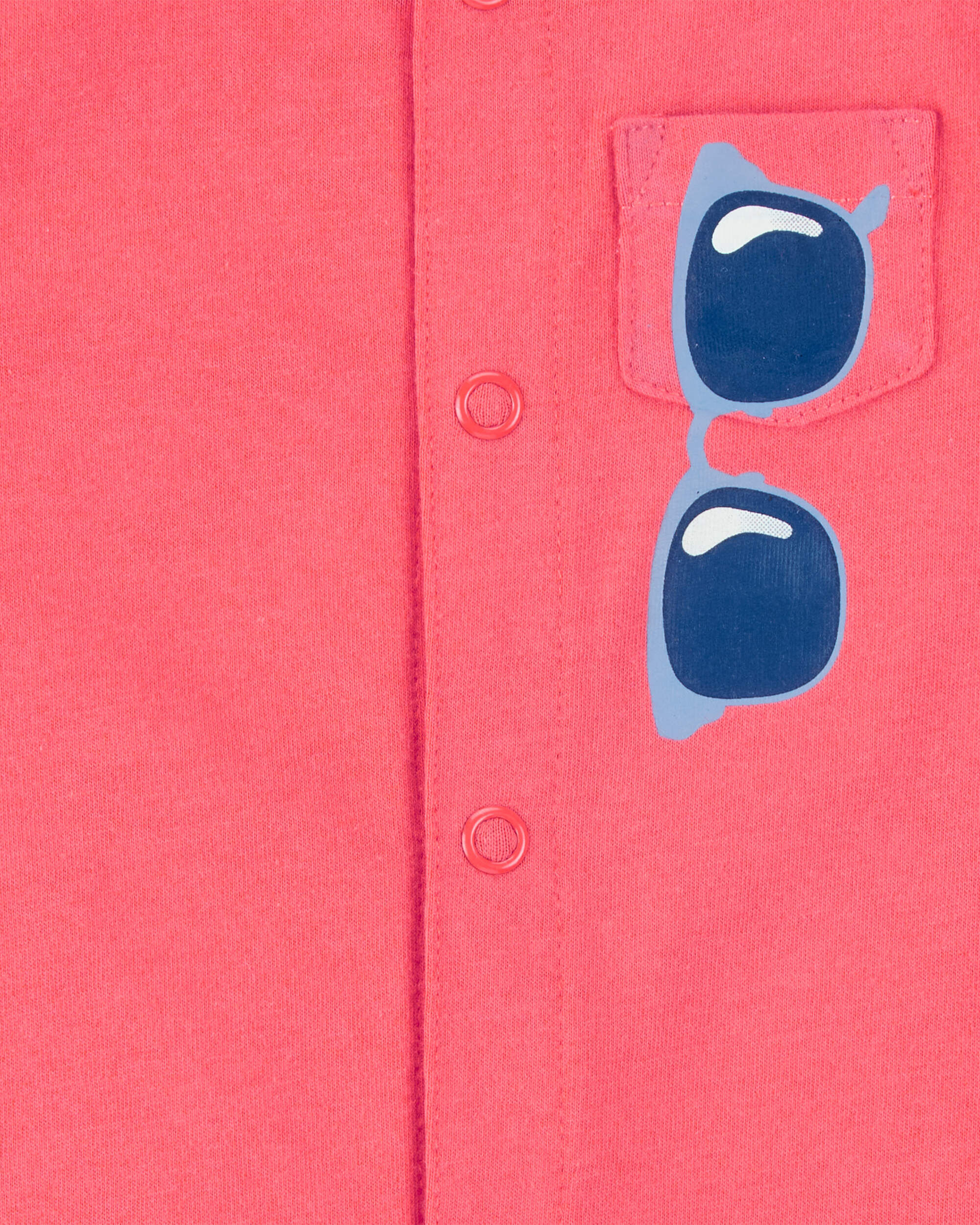 Baby Boy Sunglasses Snap-Up Romper - Coral