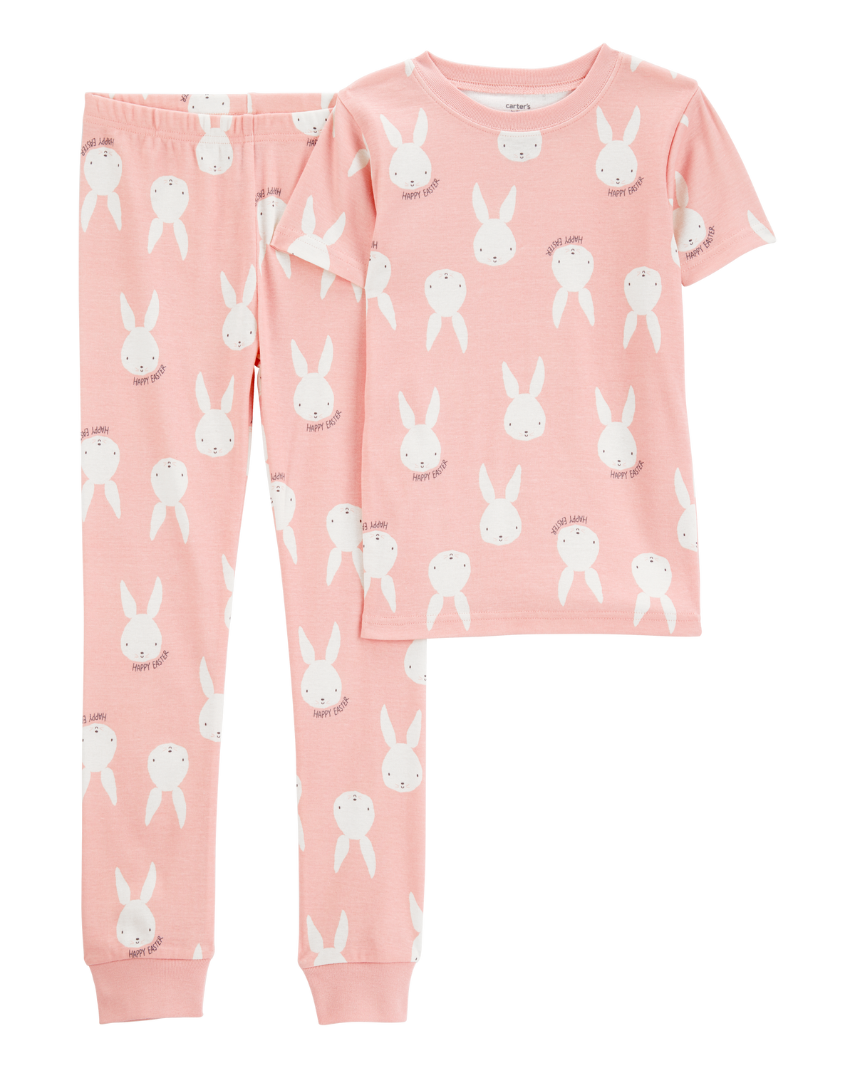 Kid 2-Piece Bunny 100% Snug Fit Cotton Pajamas - Pink