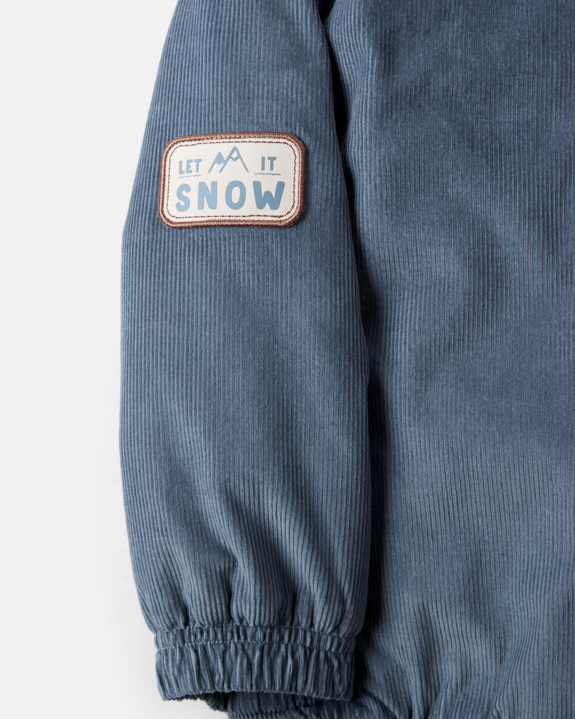 Toddler Boy Corduroy Sherpa-Hooded Fashion Jacket - Blue