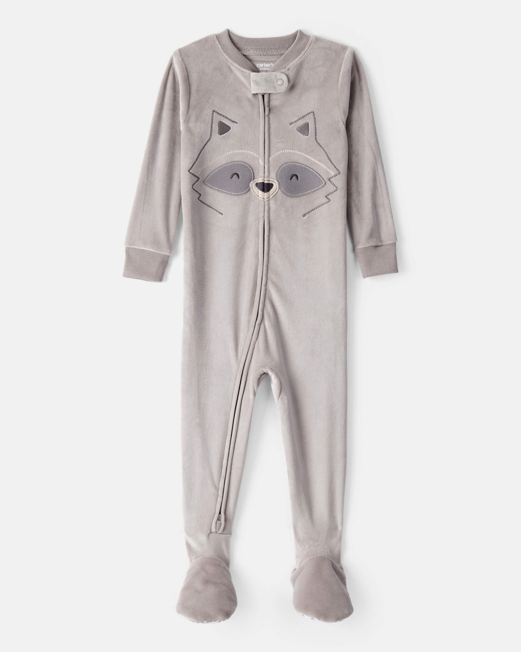 Baby Boy Raccoon DreamPlush Long-Sleeve Snug Fit 1-Piece