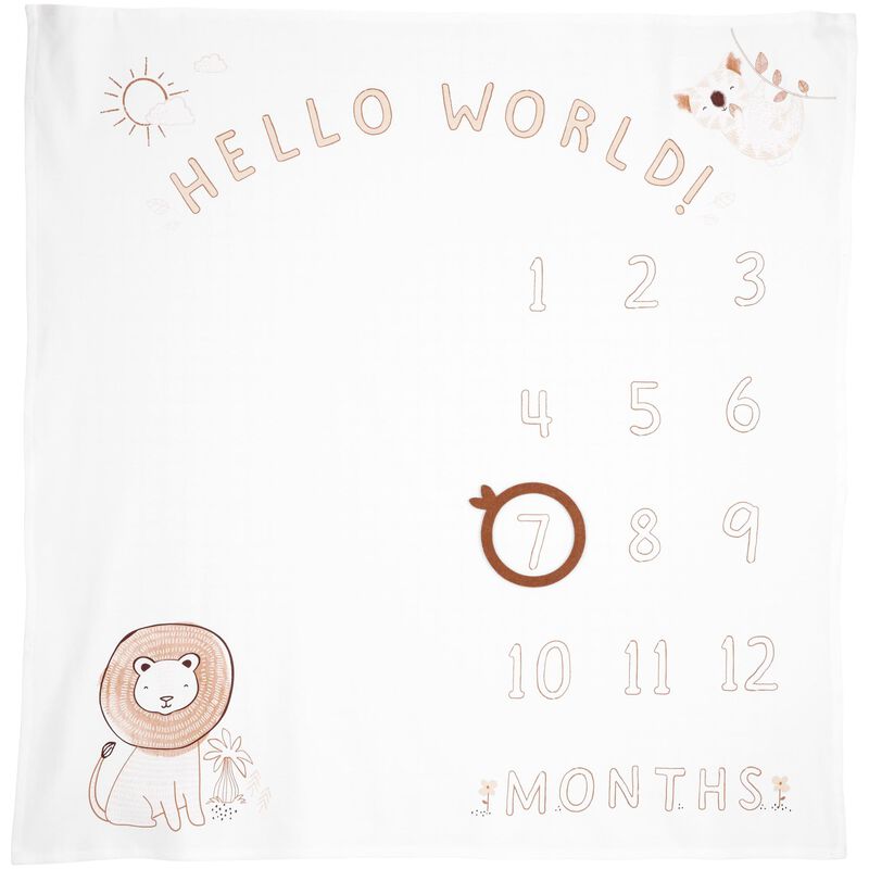 White Baby Lion Milestone Blanket | carters.com