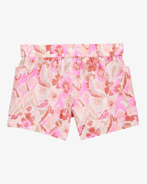  Product image 5 of Toddler Floral Print Drawstring Shorts - Pink
