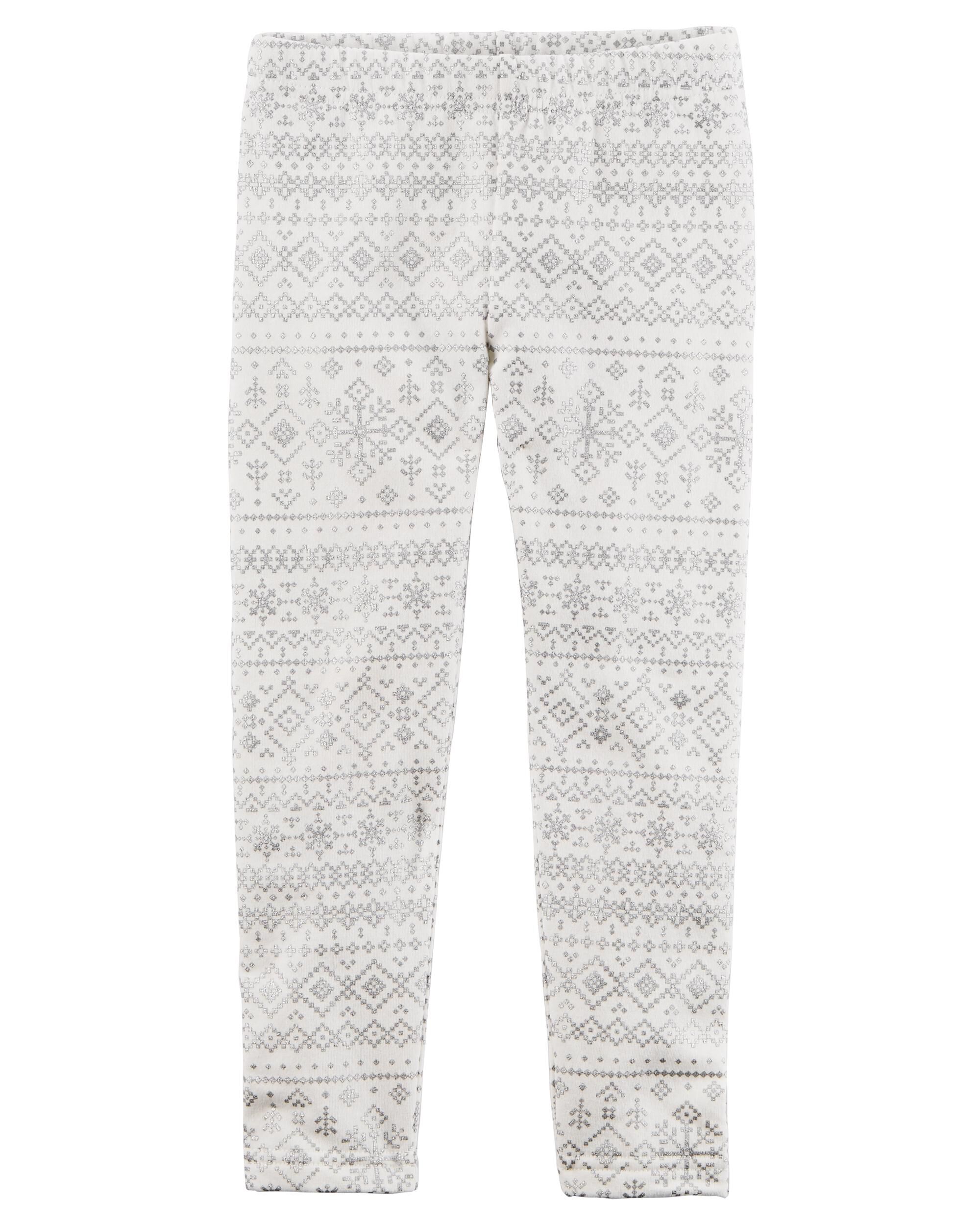 black and white snowflake leggings