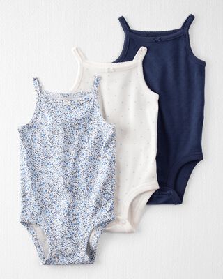 Product image 1 of Baby 3-Pack Organic Cotton Rib Bodysuits