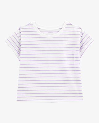 Product image 1 of Kid Striped Short-Sleeve Fashion Top - Purple