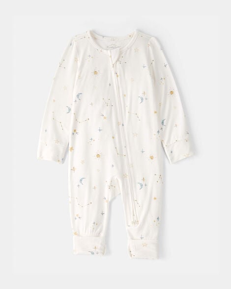 baby constellation 2-way zip purelysoft sleep & play pajama - cream