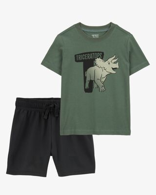 Product image 1 of Toddler 2-Piece Dinosaur Tee & French Terry Shorts Set